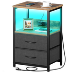 Set Of 2 Seventable Nightstand With Charging Station