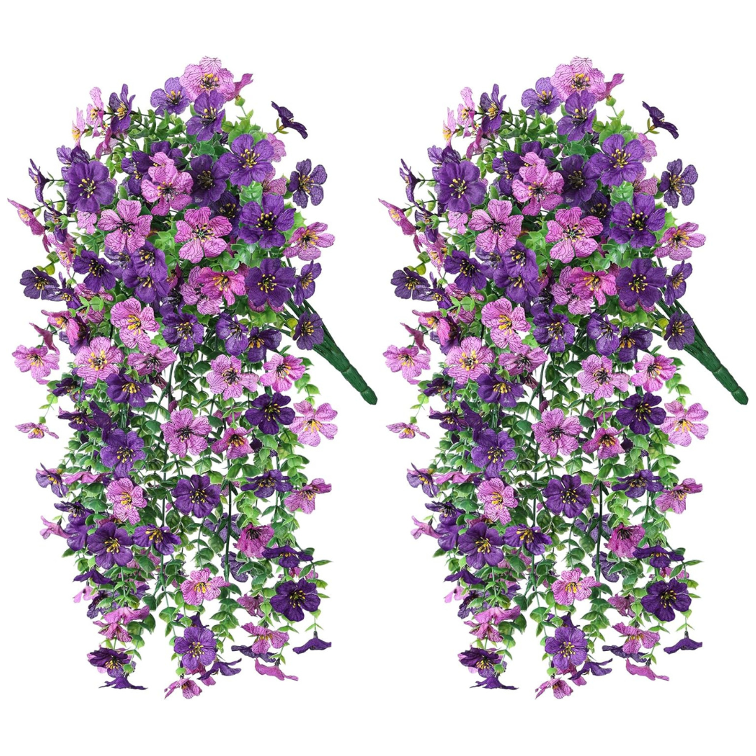 2-Piece BloomAura Artificial Hanging Flower Plants (Various)