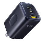 67W Baseus PICOGO 3-Port USB-C Wall Charger With Foldable Plug