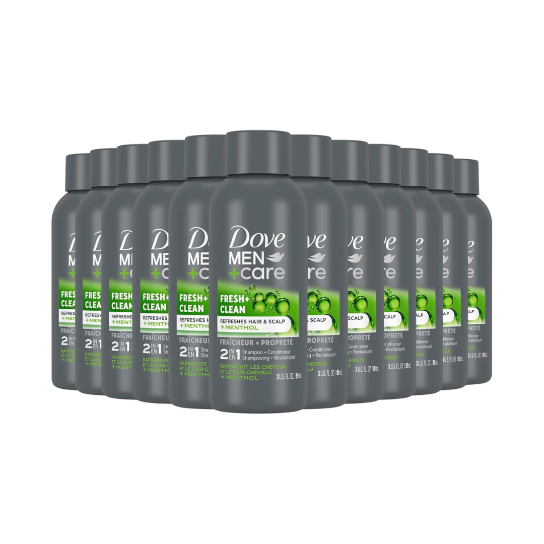 12-Pack 3 Oz Dove Men + Care Fortifying 2 In 1 Shampoo & Conditioner