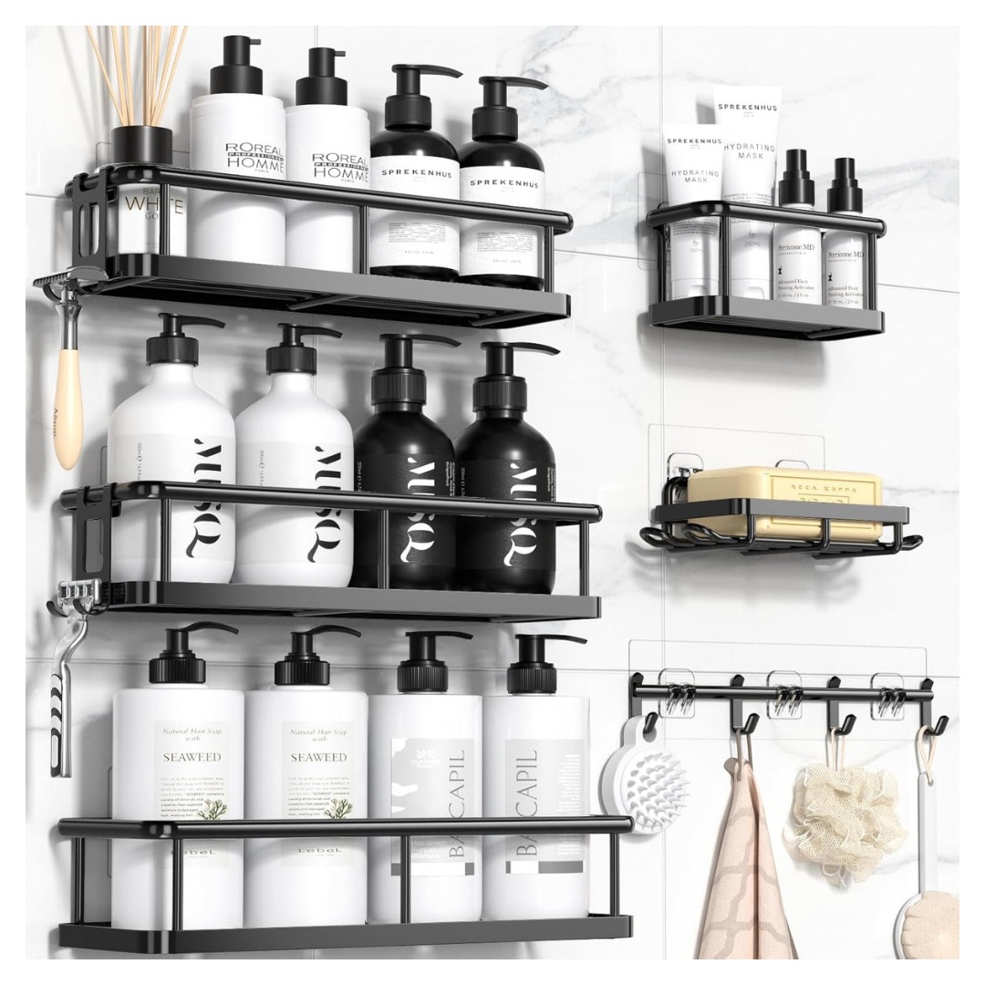 6-Count Yasonic Shower Organizer Caddy With Large Capacity Shelves