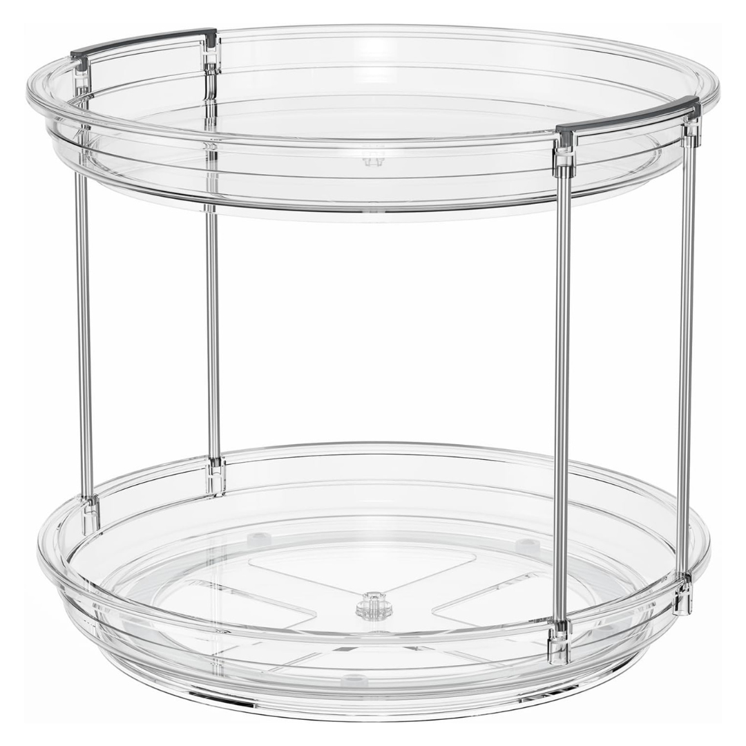 LAMU 2 Tier 9.25'' Rotating Spice Rack Organization