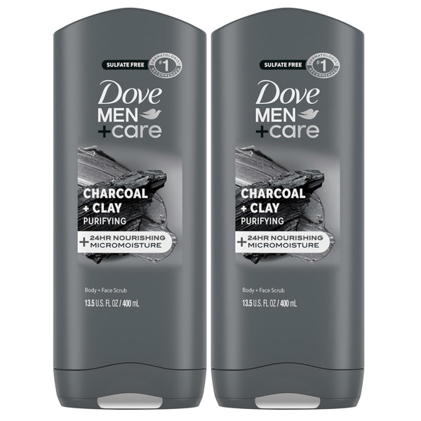 2-Pack 13.5-Oz Dove Men+Care Charcoal + Clay Body & Face Wash