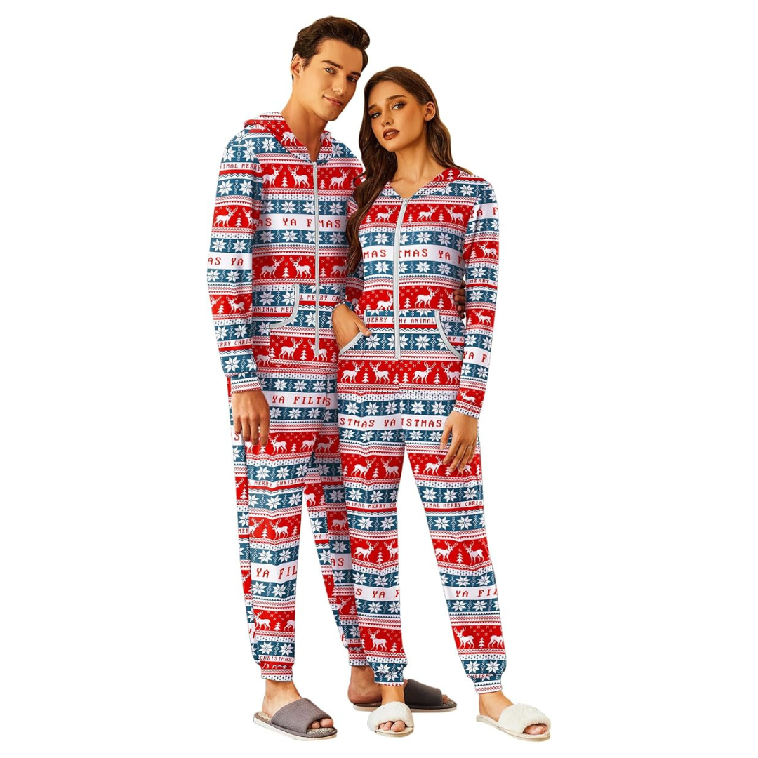 Halloween Matching Couples Zipper One Piece Jumpsuit With Pockets