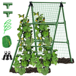 JK-GMTE A-Frame Metal Garden Trellis Set With Net Clips-Garden