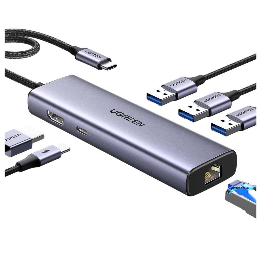 UGREEN Revodok 6-in-1 USB C Hub Gigabit Ethernet Adapter