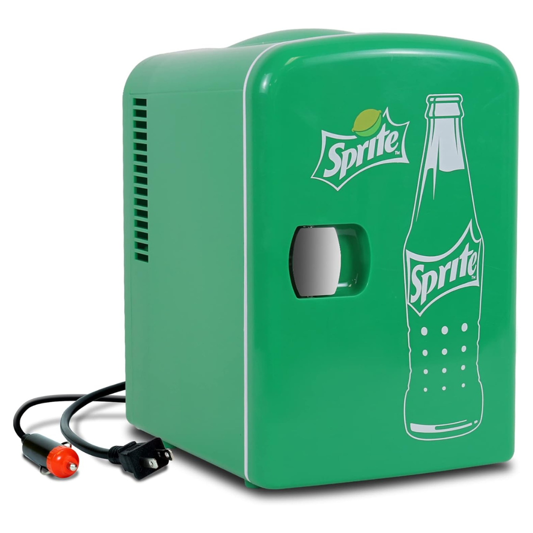 Portable Beverage Cooler 6 Can 12V 110V Sprite Mini Fridge