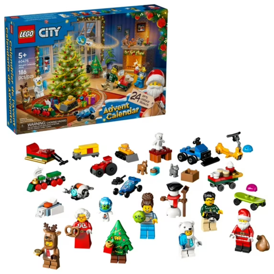 186-Piece LEGO City Advent Calendar 2025 Kids Toy (60475)