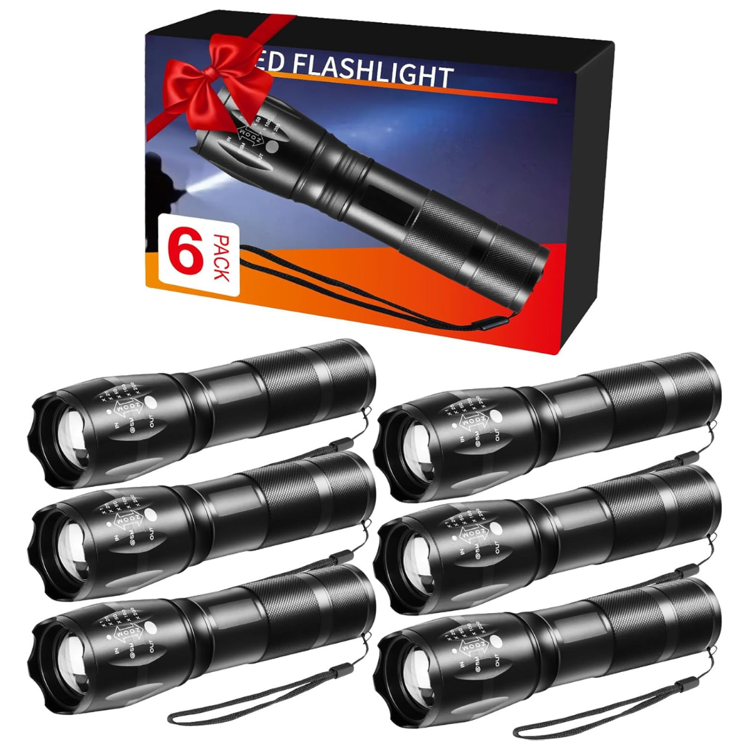 6-Pack High Lumens Bright LED Pocket Flashlights