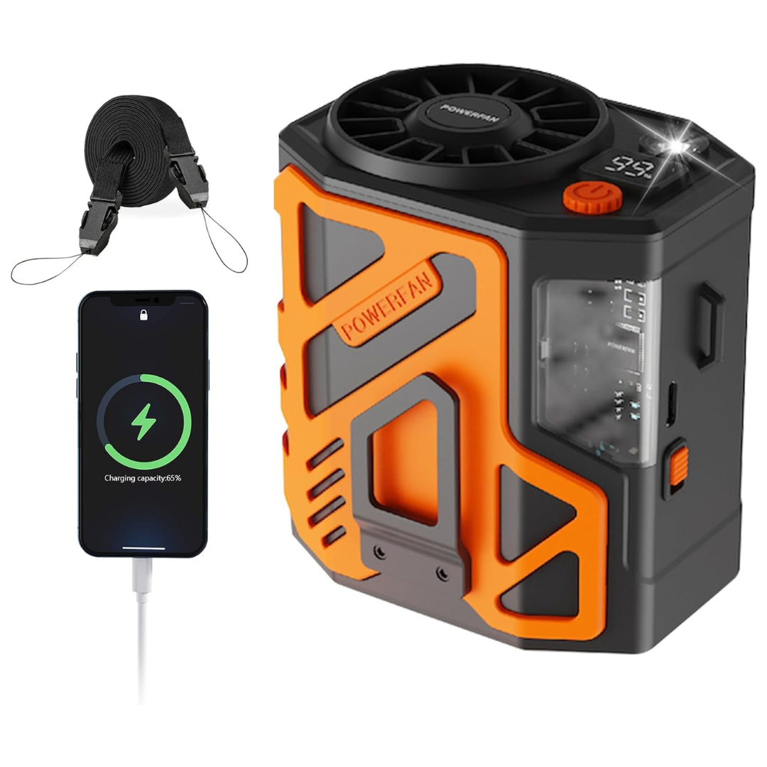 10000mAh Rechargeable 10 Speeds Portable Waist Fan