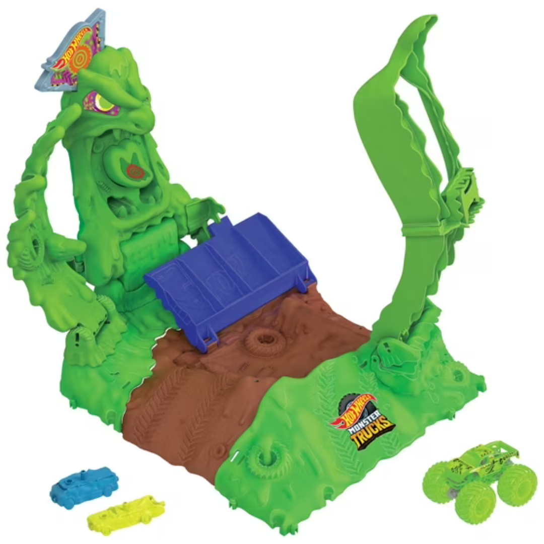 Hot Wheels Monster Trucks Arena Smashers Glow-In-The-Dark Gunkster Playset