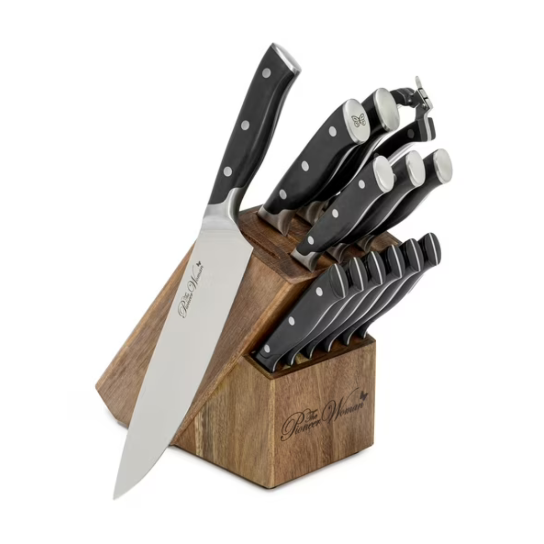 14-Piece The Pioneer Women Signature Stainless Steel Knife Block Set