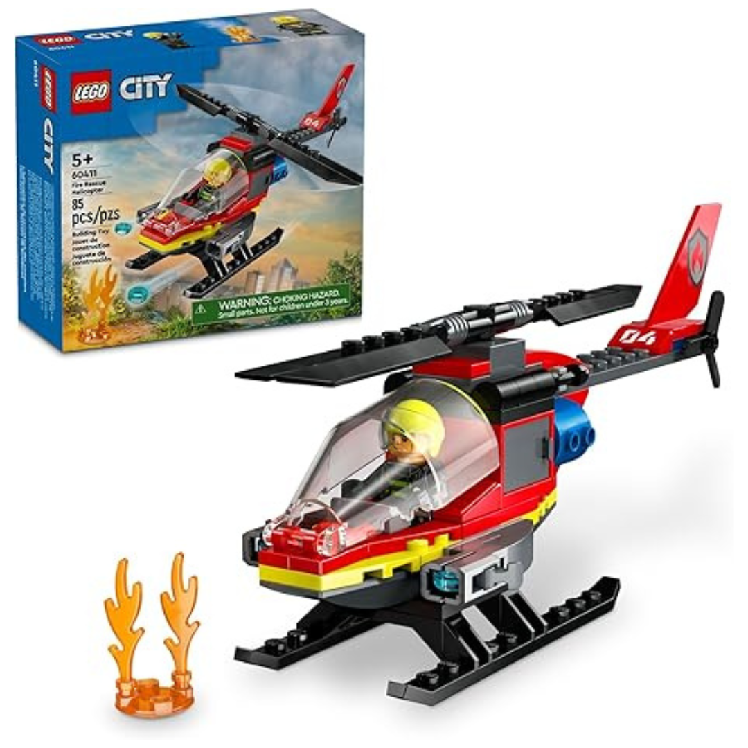 LEGO City Fire Rescue Helicopter Building Toy (60411)