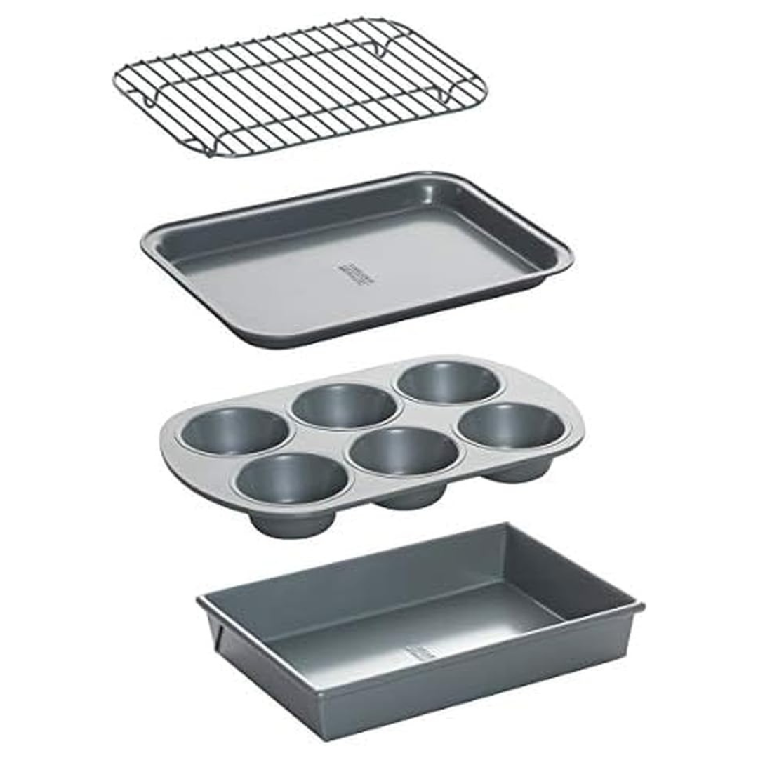 4-Piece Chicago Metallic Non-Stick Toaster Oven Bakeware Set