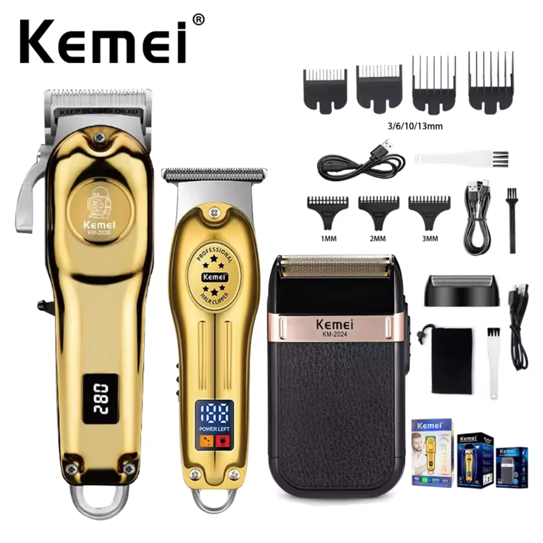 Kemei Professional Men's Rechargeable Electric Hair Trimmer Kit
