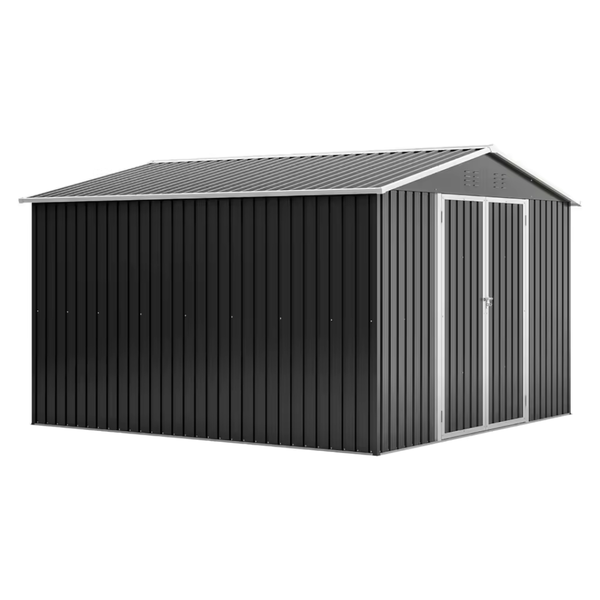 10ft x 12ft Heavy Duty Outdoor Storage Sheds (White/Coffee)