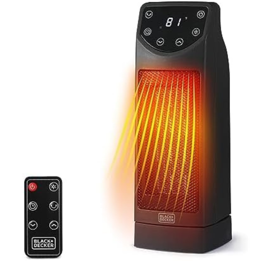 Black & Decker 1500W Portable Oscillating Ceramic Space Heater W/Remote