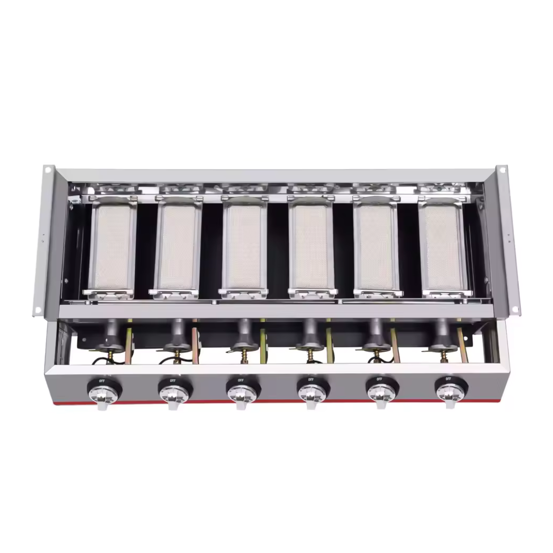 6 Burner Stainless Steel Barbecue Table Top Gas