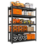 78" Heavy Duty 5-Tier Steel Garage Shelving Unit
