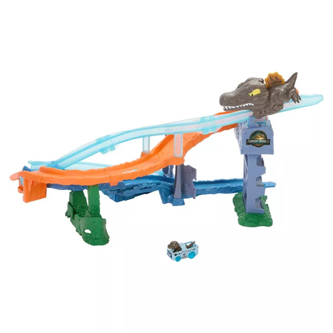 Hot Wheels RacerVerse Jurassic World Crash & Splash Track Set