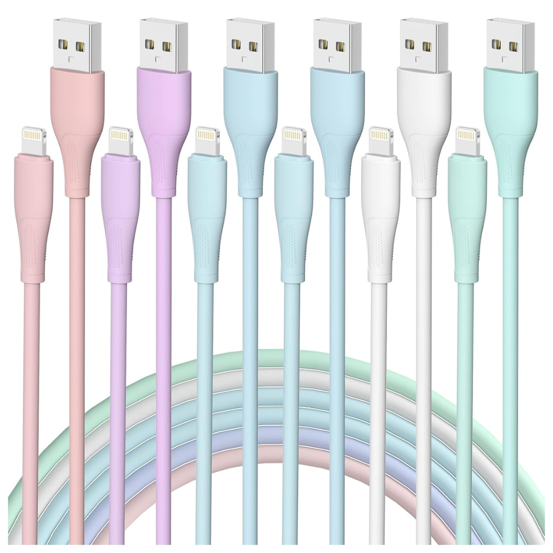 6-Pack Estbuc iPhone Lightning Charger Cables (3/3/6/6/6/10 FT)