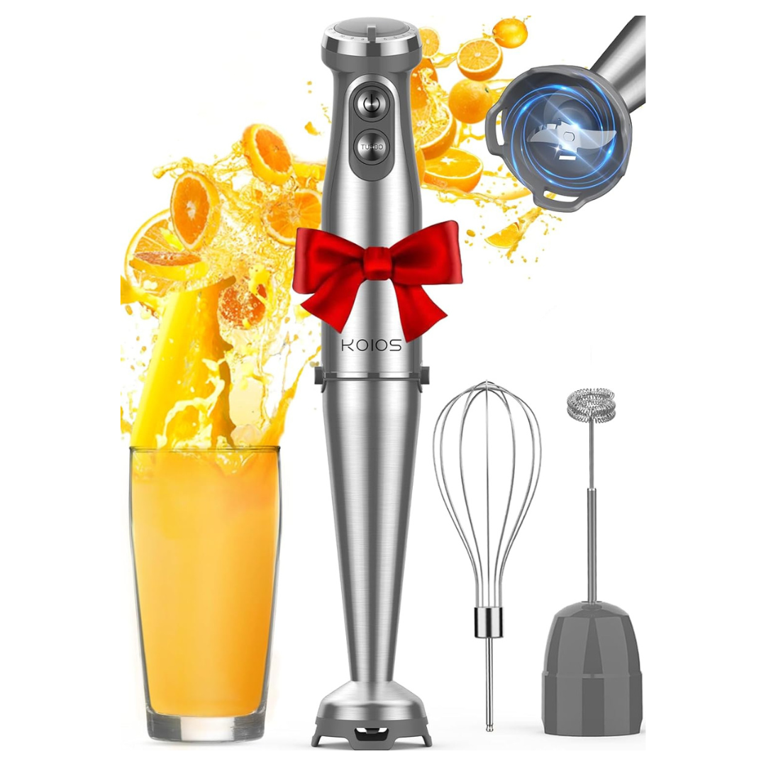 1000W 3-in-1 Immersion Hand Blender W/12-Speed Stainless Steel Blades
