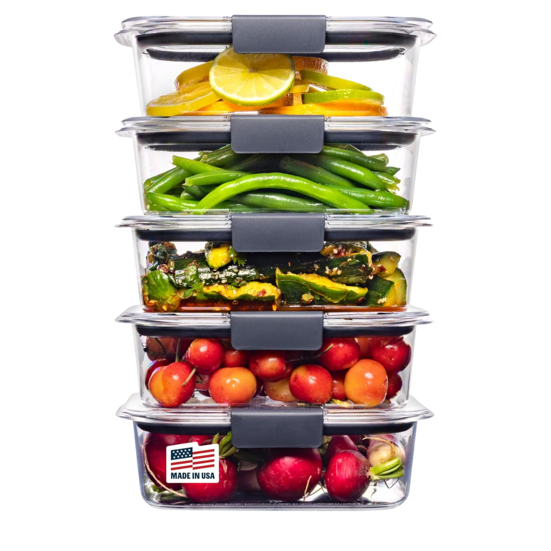 Set of 5 Rubbermaid Brilliance Food Storage Containers (3.2 Cup)