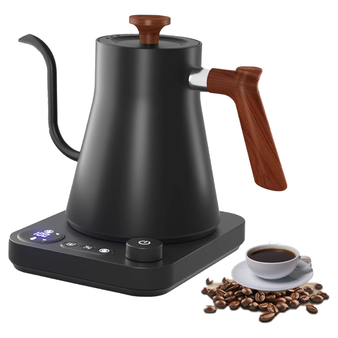 1200W Electric Gooseneck Kettle With Temp Control And Timer
