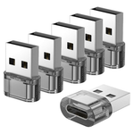 6-Pack Type C Female to USB A Male Charger and Date Connector