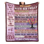 Givetoyou 65th Birthday Cozy Throw Blanket Gift (60" x 50")