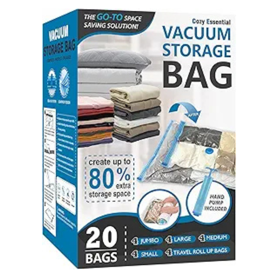 20-Pack Vacuum Space Saver Storage Bags with Hand Pump