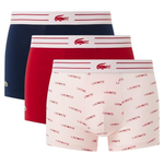 3-Pack Lacoste Men's Cotton Stretch Diagonal Print Trunks