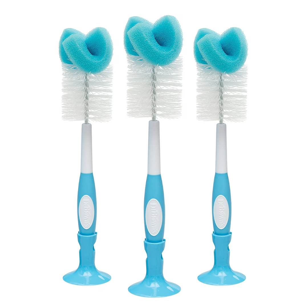 3-Pack Dr. Brown's Baby Bottle Cleaning Brush w/ Sponge & Scrubber