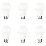 Amazon Basics A19 Dusk To Dawn Sensor LED Outdoor Light Bulbs, 60W Equivalent, Energy-Efficient 9W, Daylight White (6 Count)