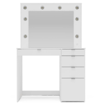 Polifurniture Harper Modern Makeup Vanity W/ Lighted Mirror