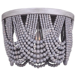 Nadia 3-Light Semi-Flush Unique Wood Bead Design Ceiling Lights