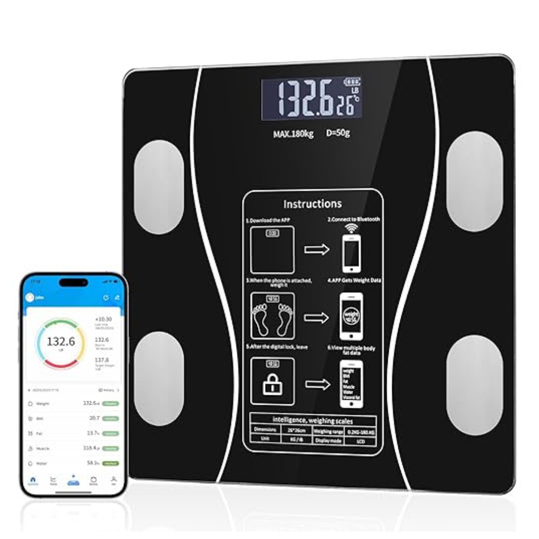 OOYY Stylish LED Display Body Fat Bluetooth Smart Scale