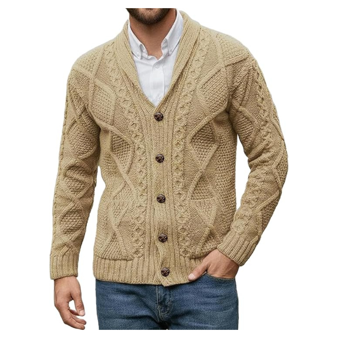 Men's Long Sleeve Shawl Collar Cardigan Sweater (Various)