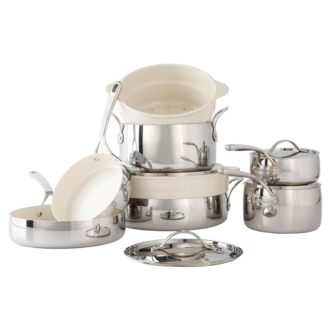 12-Piece Bloomhouse Triply Stainless Steel Pots & Pans Set