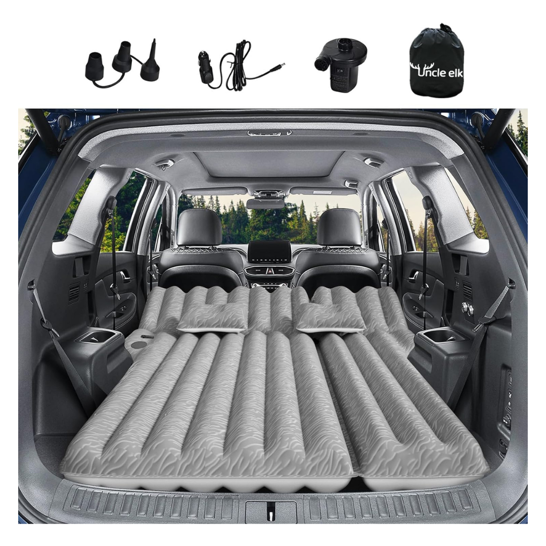 Portable Inflatable Sleeping Mattress With Air Pump & 2 Pillows