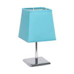 Mini Chrome Squared Empire Fabric Shade Table Lamp