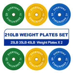 210 lbs BalanceFrom Olympic Bumper Weight Plate With Steel Hub