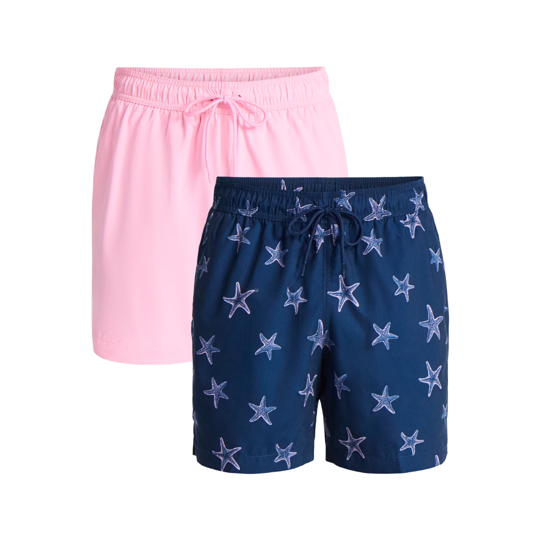 2-Pack George Men's 6'' Inseam Swim Trunks (Various Styles)