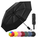 Rain-Mate Windproof Compact Umbrella With Auto Open And Close (Black)
