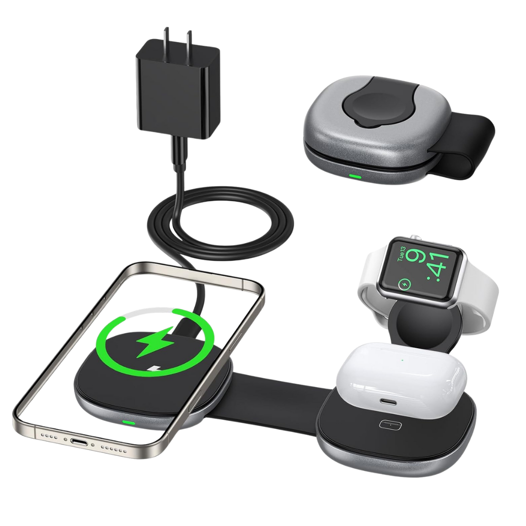 3-in-1 Wireless Magsafe Foldable Charging Station For Apple Devices