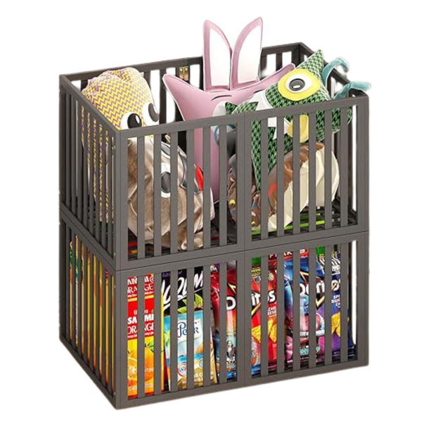 2-Pack Large 90L Bamboo Stuffed Closet Storage Organizer Bins