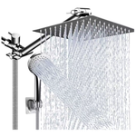 8" High Pressure Rain Shower Head With Adjustable Extension Arm