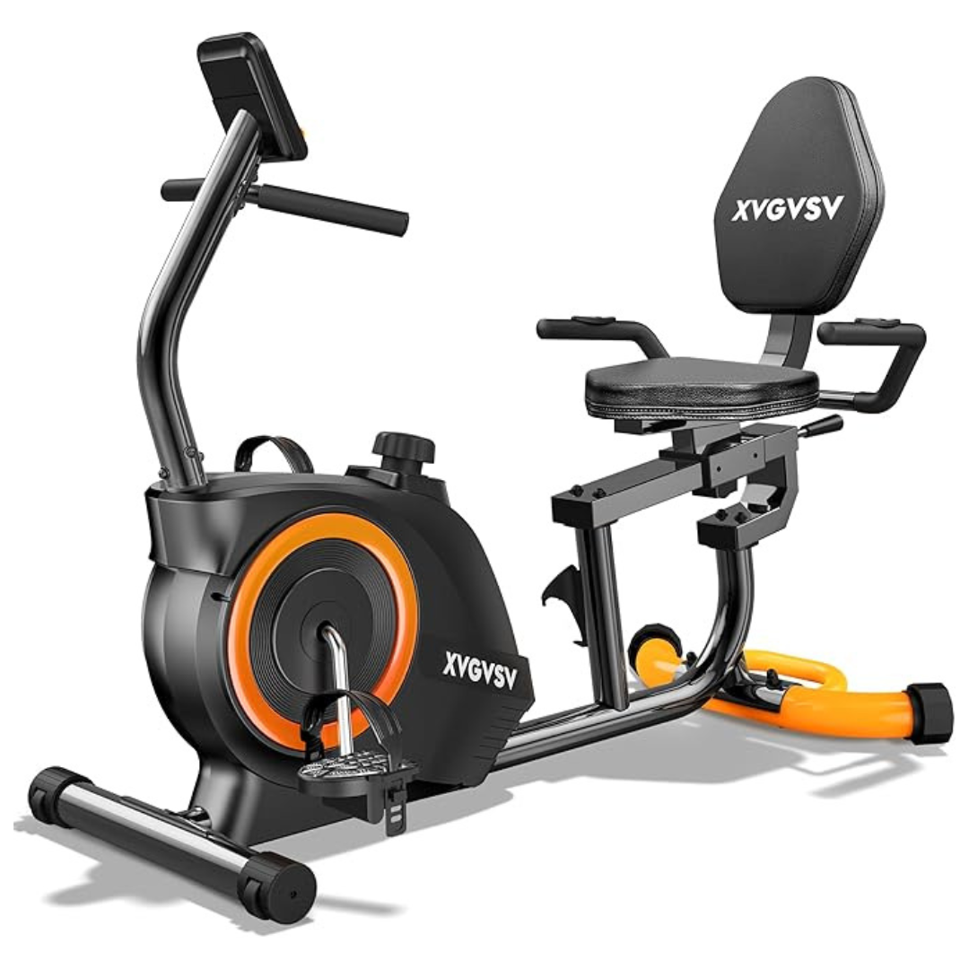 Recumbent Quiet Stationary 16-Level Resistance Exercise Bike