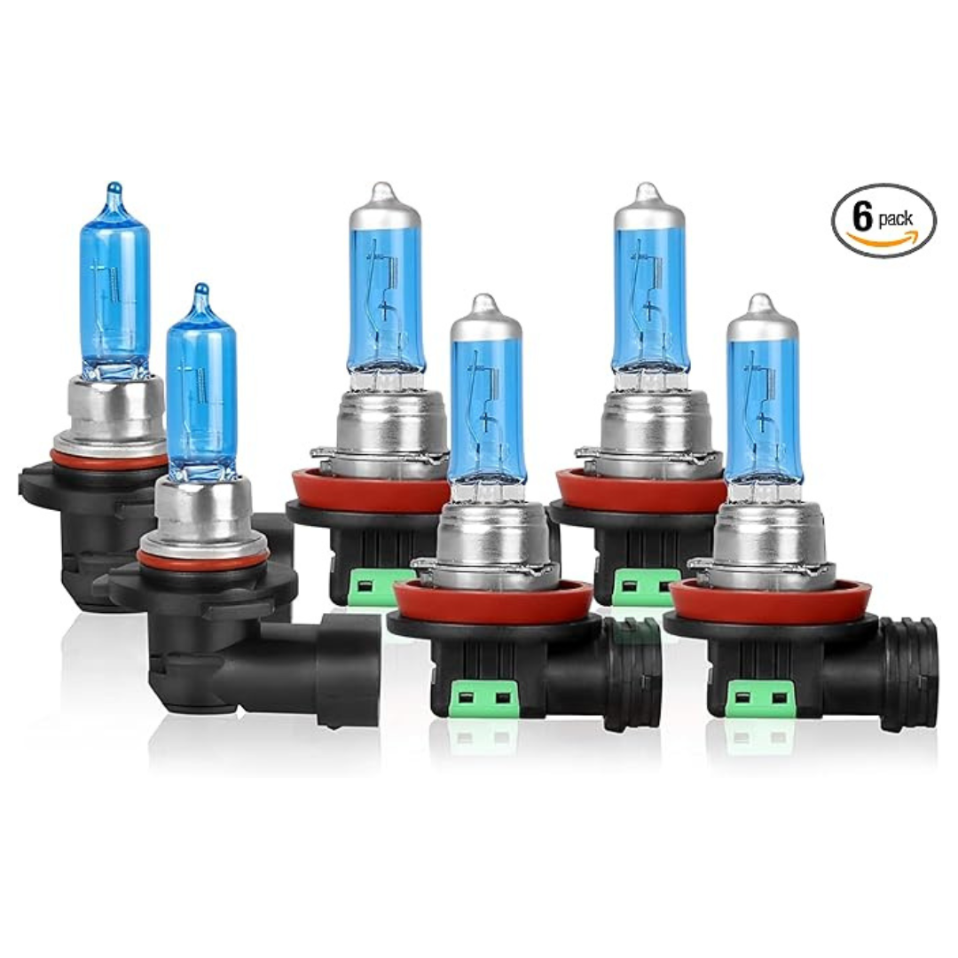 6-Pack High Performance Halogen Super Bright Headlight Bulbs