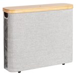 StorageWorks Toilet Paper Storage Basket With Bamboo Lid (Grey)